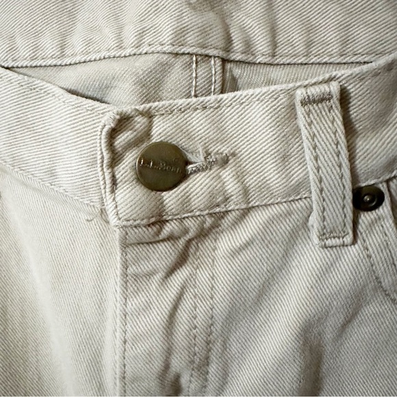 LL Bean Mens Light Tan Color Denim Jeans Size 34 32 - Picture 6 of 10